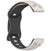 Samsung Galaxy Watch 4 5 Serisi ile Uyumlu FloraFlex Çiçek Desenli Silikon Kordon  Starlight thumbnail 4