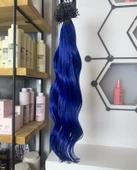 HairPim 100% İnsan Saçı Rainbow (0.6 Gr) Mavi 50 Adet 70 Cm Yeni Nesil Kaynak Saç HP365 - 1