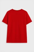 Kadın Bisiklet Yaka Baskılı Siyah T-shirt - 3