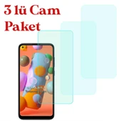 Samsung Galaxy A11 / M11 / A60 Uyumlu Temperli Kırılmaz Cam Ekran Koruyucu 3 lü Set thumbnail 1