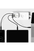 EXENAR USB Type-C Priz Dönüştürücü Şarj Adaptörü Priz - 2 USB - 1 Type-C Girişli Çoklu Fiş thumbnail 3
