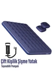 EXENAR Çift Kişilik Şişme Yatak - 2 Yastık Ve El Pompası Hediyeli 203cmx152cmx22cm Kamp & Ev Kullanımı - 1