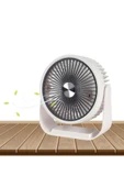 EXENAR Portatif Masaüstü Şarjlı 360° Dönen Vantilatör Mini Fan Şarjlı Soğutucu 3 Kademe 1200 mAh Klima - 1