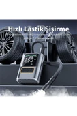 EXENAR 3600 Mah Oto Araç Hava Kompresörü Şarjlı Araç Lastik Pompası / Motosiklet / Scooter / Bisiklet - 7