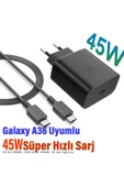 EXENAR Samsung Galaxy A36 Uyumlu Şarj Aleti Süper Hızlı Şarj ve Kablosu 45W thumbnail 1