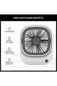 EXENAR Masaüstü Taşaınabilir Mini Fan Şarj Edilebilir Fan Soğutucu 3 Kademe 250 mAh Turbo Fan - 4