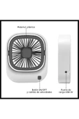 EXENAR Masaüstü Taşaınabilir Mini Fan Şarj Edilebilir Fan Soğutucu 3 Kademe 250 mAh Turbo Fan - 5
