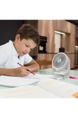 EXENAR Portatif Masaüstü Şarjlı 360° Dönen Vantilatör Mini Fan Şarjlı Soğutucu 3 Kademe 1200 mAh Klima - 6
