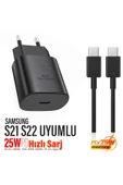 EXENAR Samsung Galaxy S21 - Samsung S22 Uyumlu Şarj Aleti ve Kablosu 25W Hızlı Şarj Type-C thumbnail 1