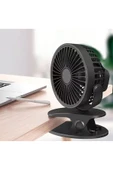 EXENAR Masaüstü Şarjlı Mandallı 360° Dönen Mini Fan Vantilatör Şarjlı Klipsli Soğutucu 3 Kademe 8000 RPM - 6