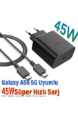 EXENAR Samsung Galaxy A56 5G Uyumlu 45W Şarj Aleti ve Kablosu Süper Hızlı Şarj - 1