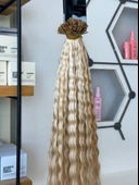 Mikro Kaynak Professional 100% İnsan Saçı (0.8 Gr) Perma Kumlama Platin Röfle 50 Adet 70 Cm HP369 - 3