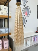 Mikro Kaynak Professional 100% İnsan Saçı (0.8 Gr) Perma Kumlama Platin Röfle 50 Adet 70 Cm HP369 - 1