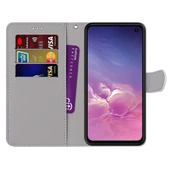 Samsung Galaxy S10e PU Deri Kılıf - Çizgili Dikey Tasarım - Ayakkabı Kedisi - 3
