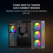 James Donkey Stark S800 4xARGB Temperli Cam ATX Siyah Gaming (Oyuncu) Kasa - 2