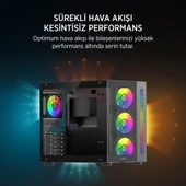 James Donkey Stark S800 4xARGB Temperli Cam ATX Siyah Gaming (Oyuncu) Kasa - 5