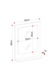 makbulce Safir Banyo Aynası Dresuar 45x60 Mermer Raflı Banyo Aynası - 3