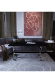 makbulce Reyyan Orta Sehpa Gümüş Metal Ayak Tekerlekli 60 X100 - 3