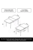 makbulce 6 Kişilik Açılır Masa Sandalye Takımı Mutfak Masası Takımı, Salon ve Yemek MasasıTakımı - 7