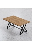 makbulce Reyyan Orta Sehpa Siyah Metal Ayak Tekerlekli 60 X100 - 1