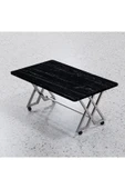 makbulce Reyyan Orta Sehpa Gümüş Metal Ayak Tekerlekli 60 X100 - 1