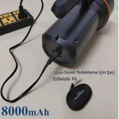 Şarjlı El Feneri 30W Su Geçirmez Taşınabilir Şarj Edilir Led Fener Kamp Av ve Acil Durum Gece Feneri - 2