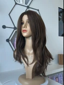 Kadınca Peruk Geliştirlmiş Vip Seri Mat Kahve Peruk PR758 - 3