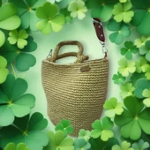 KADIN EL EMEĞİ SAMAN RENGİ HASIR ÇANTA thumbnail 4