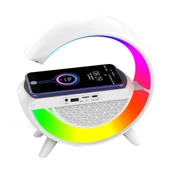 Mikado MD-G111 Beyaz 10W 1800mAh BT-TF-USB-15W Wireless Şarj RGB Işıklı Speaker - 2