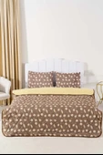 Rivaİstanbul Kahve Papatyalı Çift Kişilik Pamuklu Kapitone Pike & Çok Amaçlı Yatak Örtüsü - 3