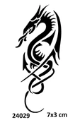 Süpertrend Tribal Ejderha Geçici Dövme Şablonu Stencil Kalıp - 1