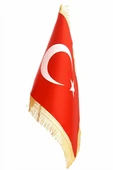 Kruvazör Trampet Boru Bayrağı (Simli) 15X22.5 cm - 2