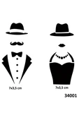 Süpertrend Mr And Mrs Kadın ve Erkek Dövmesi Geçici Dövme Kalıbı - 1