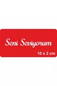 Kruvazör Seni Seviyorum Yazısı Tattoo Geçici Dövme Şablonları Kına Kalıpları - 1