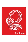 Kruvazör Düş Kapanı(Dream Catcher) Tüy Mandala  Tattoo Geçici Dövme Şablonları Kına Kalıpları - 1