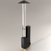 Kamp Ayısı® CafeBox™ Pelet Sobası Özel Tasarım Cam Borulu Pelet Sobası, Dış Mekân & Kafe Isıtıcısı - 6