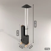 Kamp Ayısı® CafeBox™ Pelet Sobası Özel Tasarım Cam Borulu Pelet Sobası, Dış Mekân & Kafe Isıtıcısı - 5