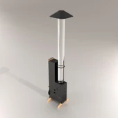 Kamp Ayısı® CafeBox™ Pelet Sobası Özel Tasarım Cam Borulu Pelet Sobası, Dış Mekân & Kafe Isıtıcısı - 1