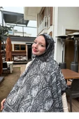 MODA Soft Pamuk Etnik Desen Şal Siyah - 1