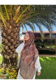 MODA Soft Pamuk Etnik Desen Şal Kahve - 3