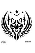 Kruvazör Silah Kurt Geçici Dövme Şablonu Stencil Kalıp - 1