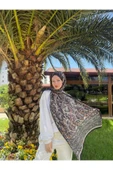 MODA Soft Pamuk Etnik Desen Şal Siyah-Turuncu - 4
