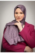 MODA Geometrik Desen Parlak Jakar Şal Lila - 2
