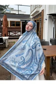 MODA Modal Soft Serisi Etnik Desen Şal Mavi - 3