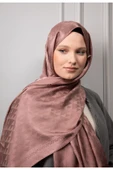 MODA Üçgen Desen Parlak Jakar Şal Küllü Vizon - 5
