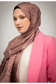 MODA Geometrik Desen Parlak Jakar Şal Vizon - 2