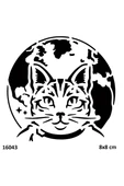 Kruvazör Dünya Kedi Geçici Dövme Şablonu Stencil Kalıp - 1