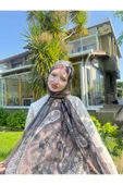 MODA Modal Soft Serisi Etnik Desen Şal Kahve - 1