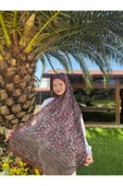 MODA Soft Pamuk Etnik Desen Şal Bordo-gri - 2