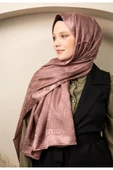 MODA Zincir Desen Parlak Jakar Şal Vizon - 1